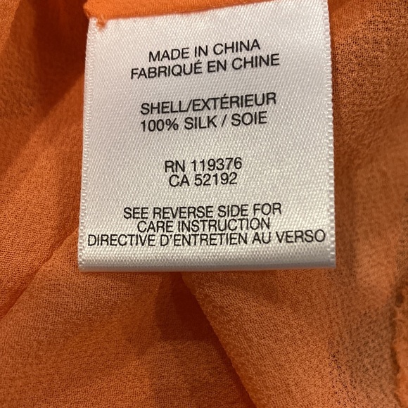 Helmut 100% silk orange vest / blouse size medium. - Picture 4 of 4